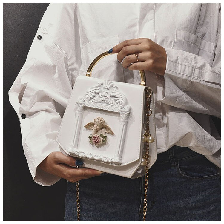 Petit sac à main baroque blanc